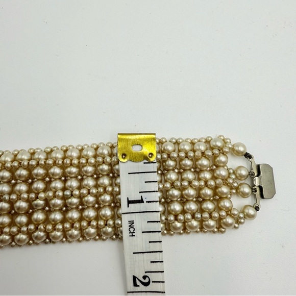 Vintage Faux Pearls Six-Vintage Faux Pearls Six-Strand Pearl Bracel - Picture 11 of 11